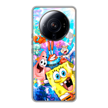 Силиконовый чехол на Xiaomi 12S Ultra с принтом спанчбоб спанч боб