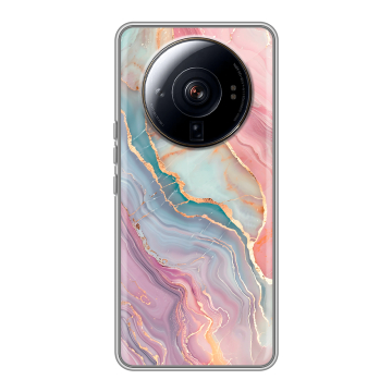 Силиконовый чехол на Xiaomi 12S Ultra с принтом розовый мрамор