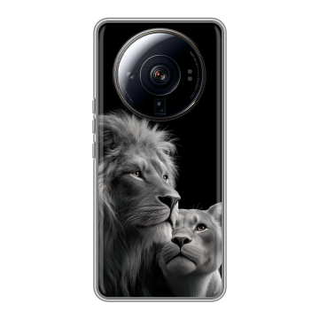 Силиконовый чехол на Xiaomi 12S Ultra с принтом Лев кошки Силиконовый чехол на Xiaomi 12S Ultra с принтом Лев кошки