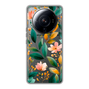 Силиконовый чехол на Xiaomi 12S Ultra с принтом Цветы паттерн Силиконовый чехол на Xiaomi 12S Ultra с принтом Цветы паттерн