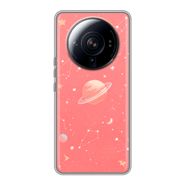 Силиконовый чехол на Xiaomi 12S Ultra с принтом Розовый космос Силиконовый чехол на Xiaomi 12S Ultra с принтом Розовый космос