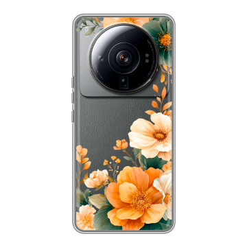 Силиконовый чехол на Xiaomi 12S Ultra с принтом Цветы принт Силиконовый чехол на Xiaomi 12S Ultra с принтом Цветы принт