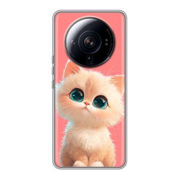 Силиконовый чехол на Xiaomi 12S Ultra с принтом Розовый котенок Силиконовый чехол на Xiaomi 12S Ultra с принтом Розовый котенок