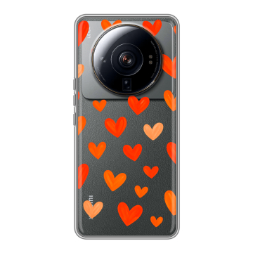 Силиконовый чехол на Xiaomi 12S Ultra с принтом Сердечки Силиконовый чехол на Xiaomi 12S Ultra с принтом Сердечки
