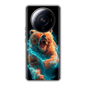 Силиконовый чехол на Xiaomi 12S Ultra с принтом Медведь Силиконовый чехол на Xiaomi 12S Ultra с принтом Медведь