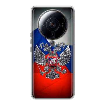 Силиконовый чехол на Xiaomi 12S Ultra с принтом Флаг России