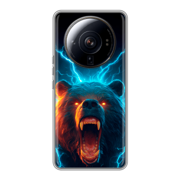 Силиконовый чехол на Xiaomi 12S Ultra с принтом Медведь Силиконовый чехол на Xiaomi 12S Ultra с принтом Медведь