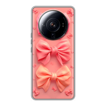 Силиконовый чехол на Xiaomi 12S Ultra с принтом Розовые бантики Силиконовый чехол на Xiaomi 12S Ultra с принтом Розовые бантики