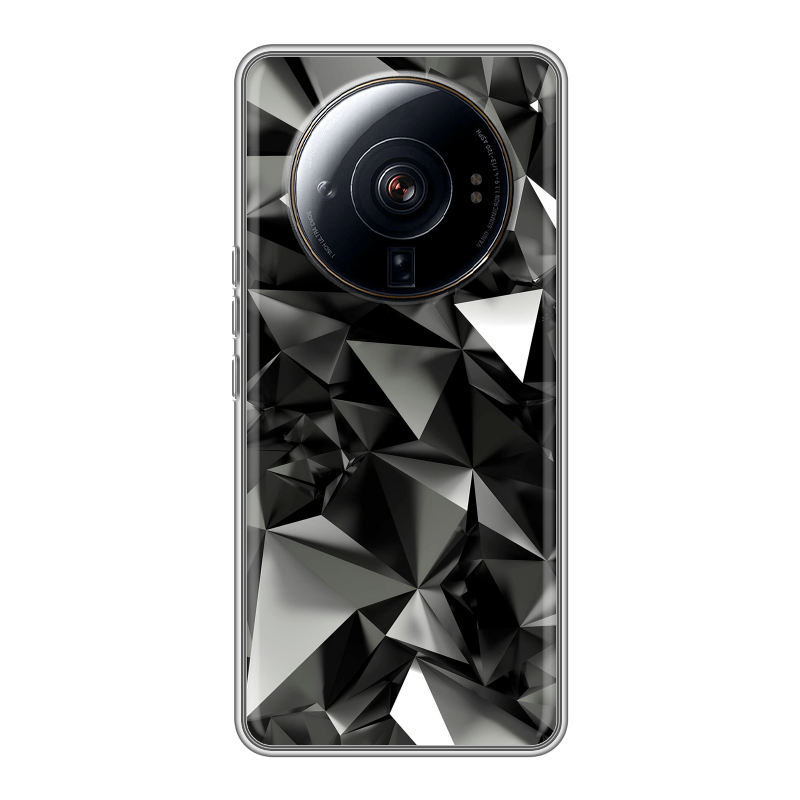 Силиконовый чехол на Xiaomi 12S Ultra с принтом Черные кристаллы Силиконовый чехол на Xiaomi 12S Ultra с принтом Черные кристаллы