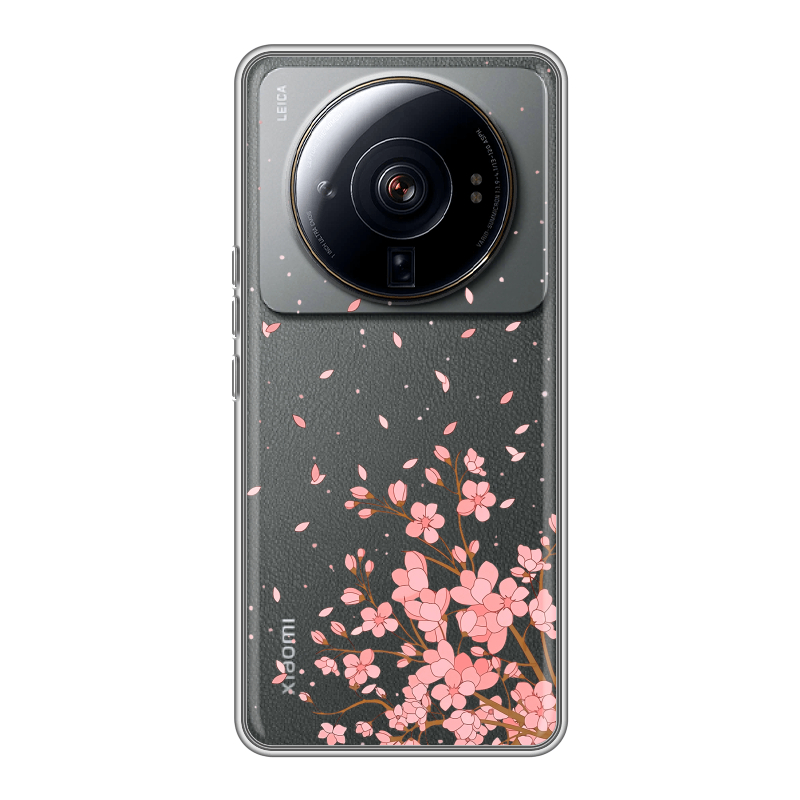 Силиконовый чехол на Xiaomi 12S Ultra с принтом Ветка сакуры Силиконовый чехол на Xiaomi 12S Ultra с принтом Ветка сакуры