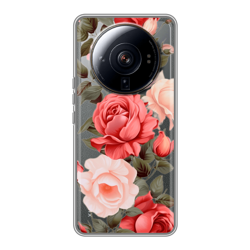 Силиконовый чехол на Xiaomi 12S Ultra с принтом Розы Силиконовый чехол на Xiaomi 12S Ultra с принтом Розы