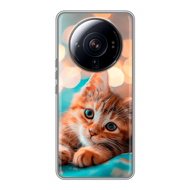 Силиконовый чехол на Xiaomi 12S Ultra с принтом котик Силиконовый чехол на Xiaomi 12S Ultra с принтом котик