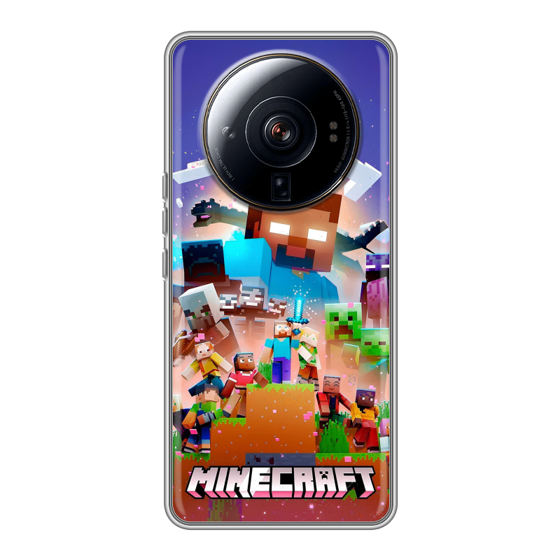 Силиконовый чехол на Xiaomi 12S Ultra с принтом Майнкрафт Minecraft Силиконовый чехол на Xiaomi 12S Ultra с принтом Майнкрафт Minecraft