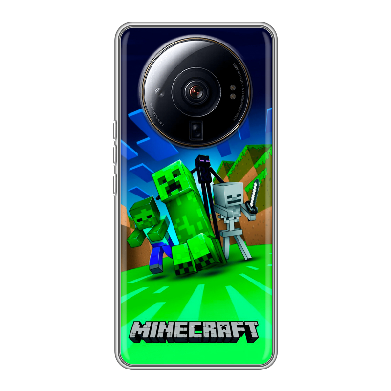 Силиконовый чехол на Xiaomi 12S Ultra с принтом Майнкрафт Силиконовый чехол на Xiaomi 12S Ultra с принтом Майнкрафт