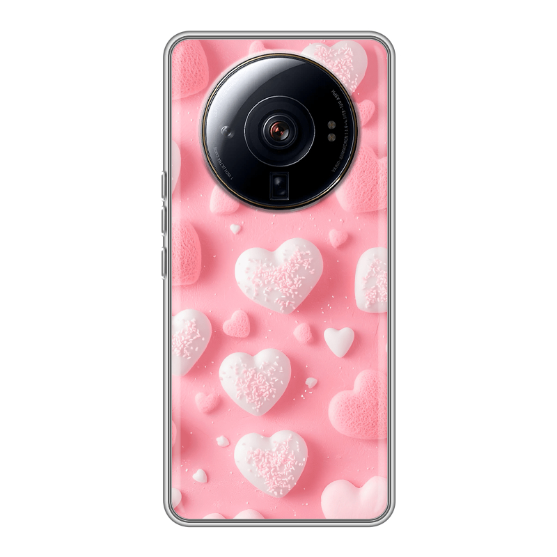 Силиконовый чехол на Xiaomi 12S Ultra с принтом Сердечки Силиконовый чехол на Xiaomi 12S Ultra с принтом Сердечки