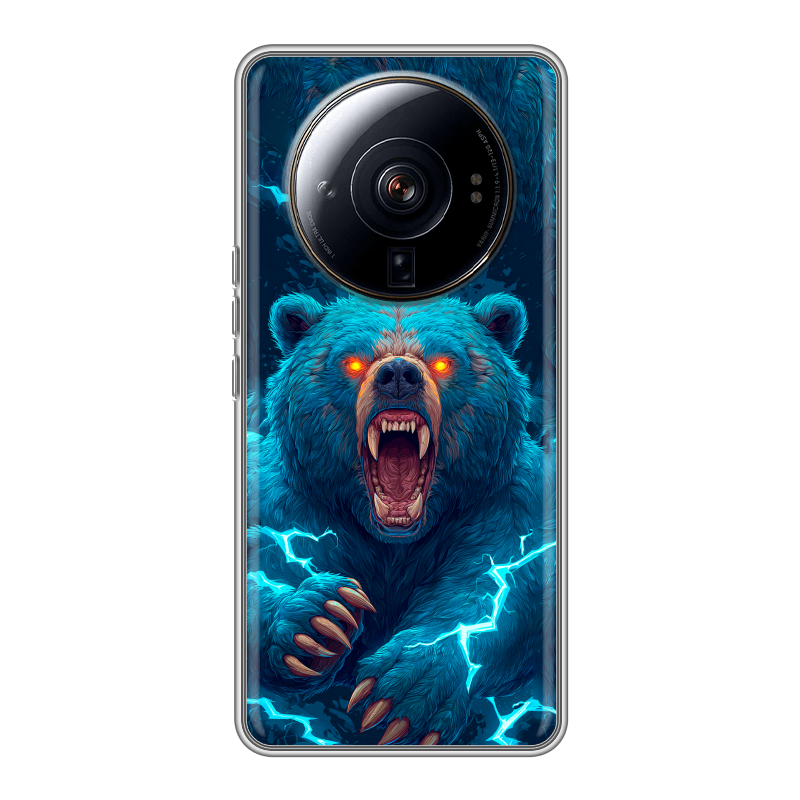 Силиконовый чехол на Xiaomi 12S Ultra с принтом Медведь Силиконовый чехол на Xiaomi 12S Ultra с принтом Медведь