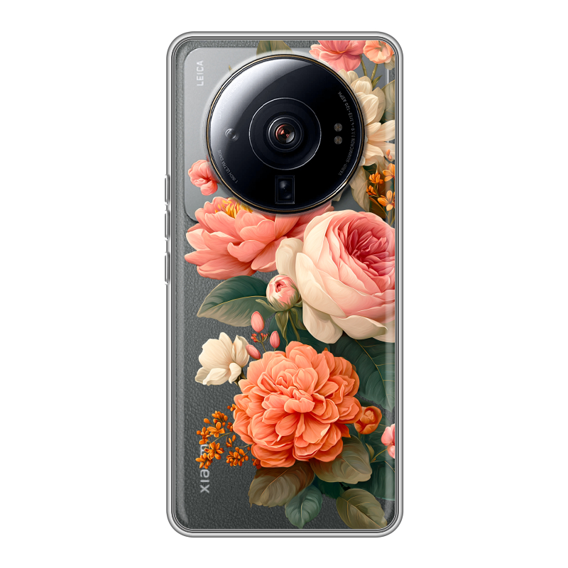 Силиконовый чехол на Xiaomi 12S Ultra с принтом цветы Силиконовый чехол на Xiaomi 12S Ultra с принтом цветы