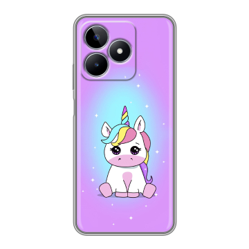Силиконовый чехол на Realme C53 с принтом Единорог Силиконовый чехол на Realme C53 с принтом Единорог