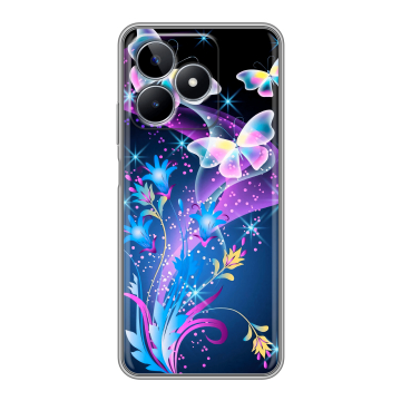 Силиконовый чехол на Realme C53 с принтом Бабочки