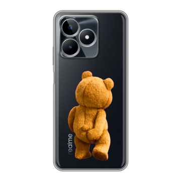 Силиконовый чехол на Realme C53 с принтом Медведь