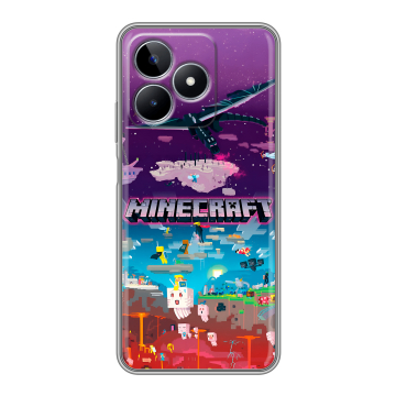 Силиконовый чехол на Realme C53 с принтом Майнкрафт Minecraft