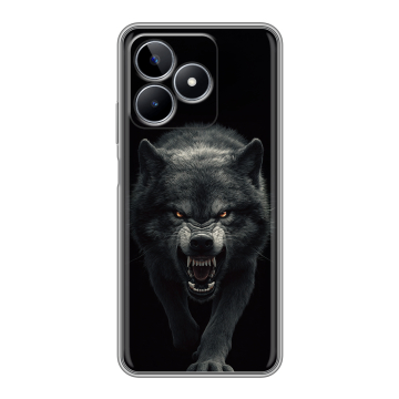 Силиконовый чехол на Realme C53 с принтом Волк