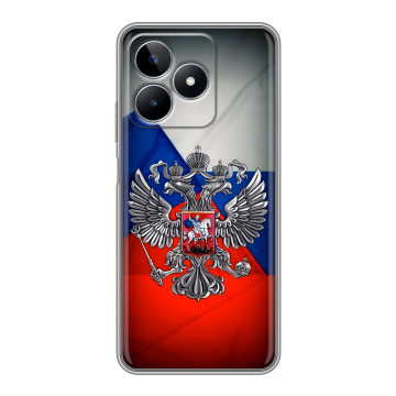 Силиконовый чехол на Realme C53 с принтом Флаг России Силиконовый чехол на Realme C53 с принтом Флаг России