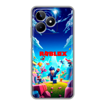 Силиконовый чехол на Realme C53 с принтом Roblox Роблокс