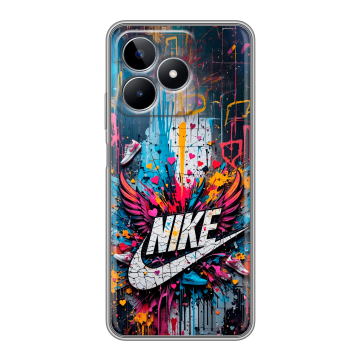 Силиконовый чехол на Realme C53 с принтом Nike Найк