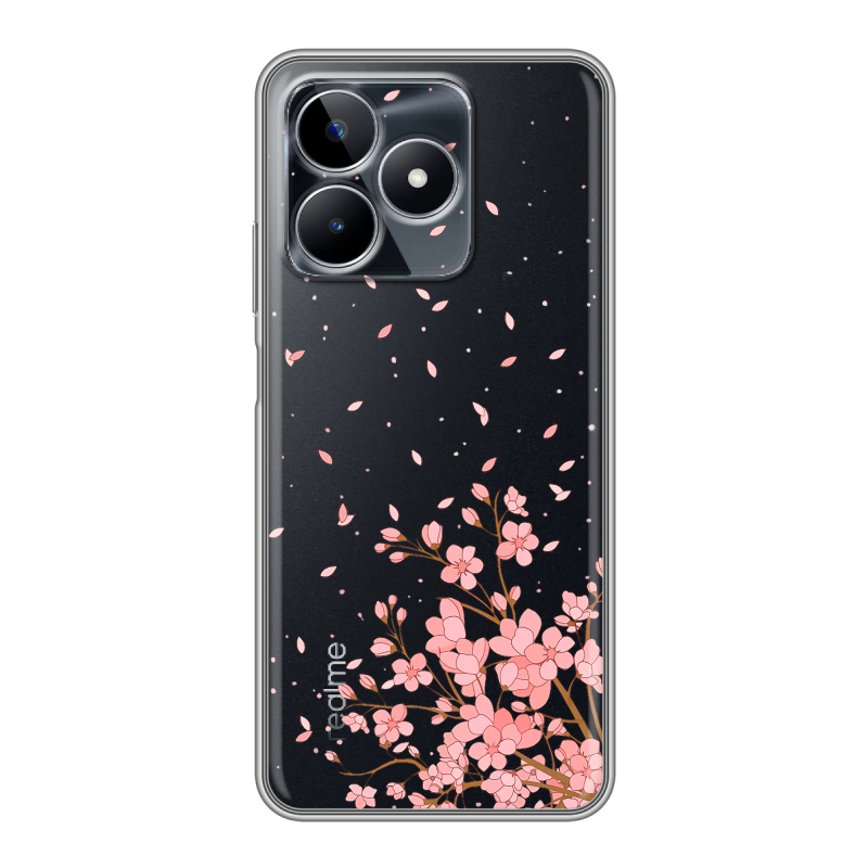 Силиконовый чехол на Realme C53 с принтом Ветка сакуры Силиконовый чехол на Realme C53 с принтом Ветка сакуры