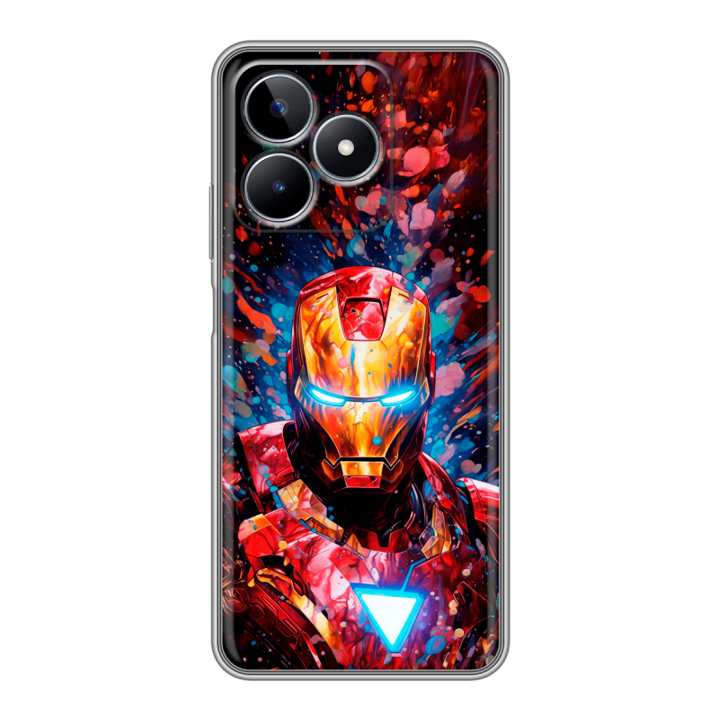 Силиконовый чехол на Realme C53 с принтом Железный человек Ironman Силиконовый чехол на Realme C53 с принтом Железный человек Ironman