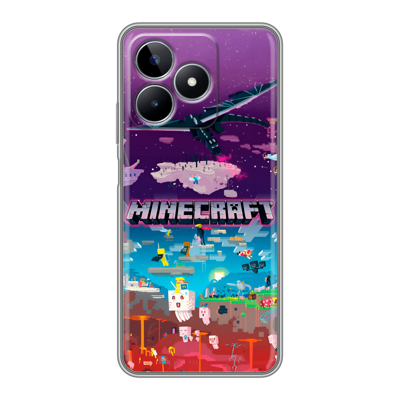 Силиконовый чехол на Realme C53 с принтом Майнкрафт Minecraft Силиконовый чехол на Realme C53 с принтом Майнкрафт Minecraft