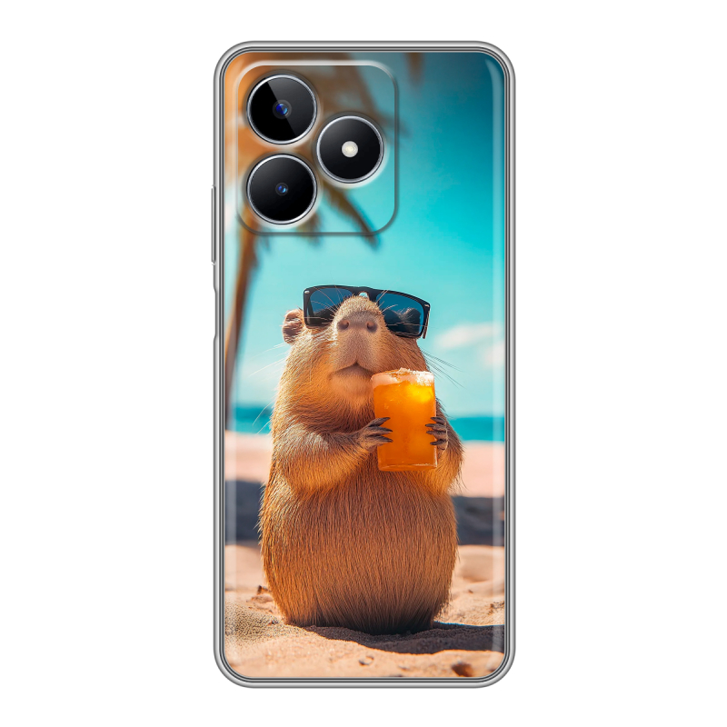 Силиконовый чехол на Realme C53 с принтом Капибара Силиконовый чехол на Realme C53 с принтом Капибара