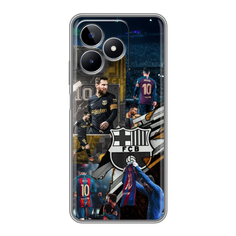 Силиконовый чехол на Realme C53 с принтом Messi Barcelona Силиконовый чехол на Realme C53 с принтом Messi Barcelona