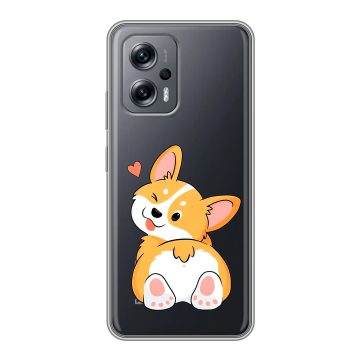 Силиконовый чехол на Xiaomi RedMi Note 12T Pro с принтом Корги Силиконовый чехол на Xiaomi RedMi Note 12T Pro с принтом Корги