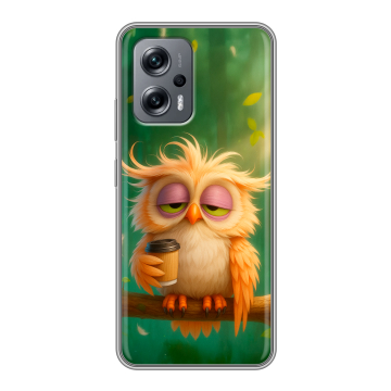 Силиконовый чехол на Xiaomi RedMi Note 12T Pro с принтом сова Силиконовый чехол на Xiaomi RedMi Note 12T Pro с принтом сова