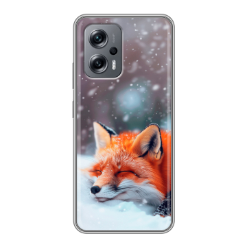 Силиконовый чехол на Xiaomi RedMi Note 12T Pro с принтом лиса Силиконовый чехол на Xiaomi RedMi Note 12T Pro с принтом лиса