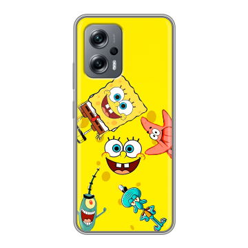 Силиконовый чехол на Xiaomi RedMi Note 12T Pro с принтом Спанч боб Спанчбоб