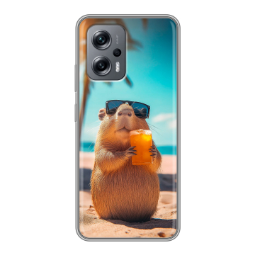 Силиконовый чехол на Xiaomi RedMi Note 12T Pro с принтом Капибара Силиконовый чехол на Xiaomi RedMi Note 12T Pro с принтом Капибара