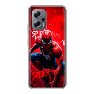 Силиконовый чехол на Xiaomi RedMi Note 12T Pro с принтом Spiderman Человек паук Силиконовый чехол на Xiaomi RedMi Note 12T Pro с принтом Spiderman Человек паук