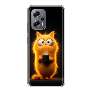 Силиконовый чехол на Xiaomi RedMi Note 12T Pro с принтом Смешной кот Силиконовый чехол на Xiaomi RedMi Note 12T Pro с принтом Смешной кот