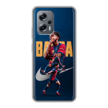 Силиконовый чехол на Xiaomi RedMi Note 12T Pro с принтом Барселона Barca Yamal Силиконовый чехол на Xiaomi RedMi Note 12T Pro с принтом Барселона Barca Yamal