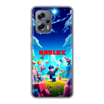 Силиконовый чехол на Xiaomi RedMi Note 12T Pro с принтом Roblox Роблокс