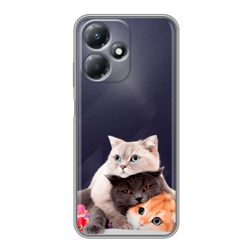 Силиконовый чехол на Infinix Hot 30 Play с принтом Кошки