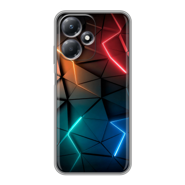 Силиконовый чехол на Infinix Hot 30 Play с принтом Абстракция неон