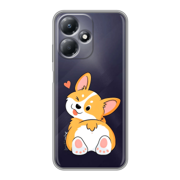 Силиконовый чехол на Infinix Hot 30 Play с принтом Корги