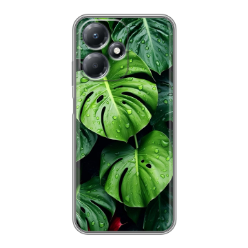 Силиконовый чехол на Infinix Hot 30 Play с принтом Листья