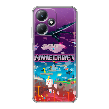 Силиконовый чехол на Infinix Hot 30 Play с принтом Майнкрафт Minecraft