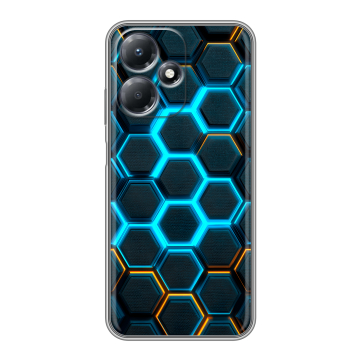 Силиконовый чехол на Infinix Hot 30 Play с принтом Неоновые соты