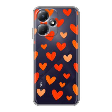 Силиконовый чехол на Infinix Hot 30 Play с принтом Сердечки